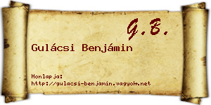 Gulácsi Benjámin névjegykártya