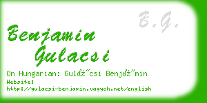 benjamin gulacsi business card